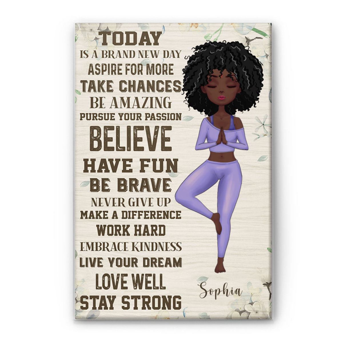 Personalized Today Is A Brand New Day Poster / Canvas - Gift For Yoga Lover