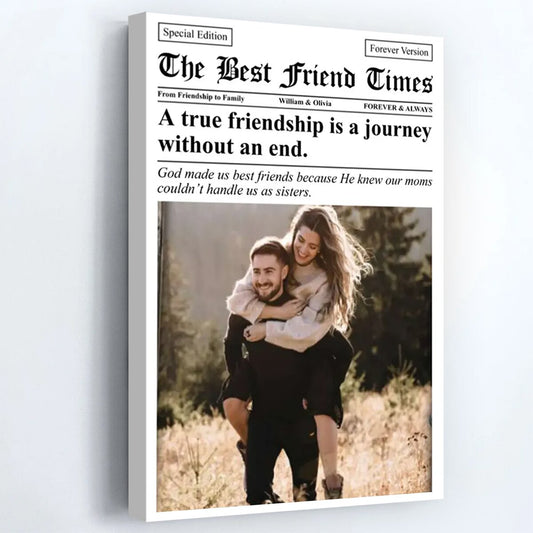 Newspaper The BFF Times - Personalized Custom Photo Poster / Canvas