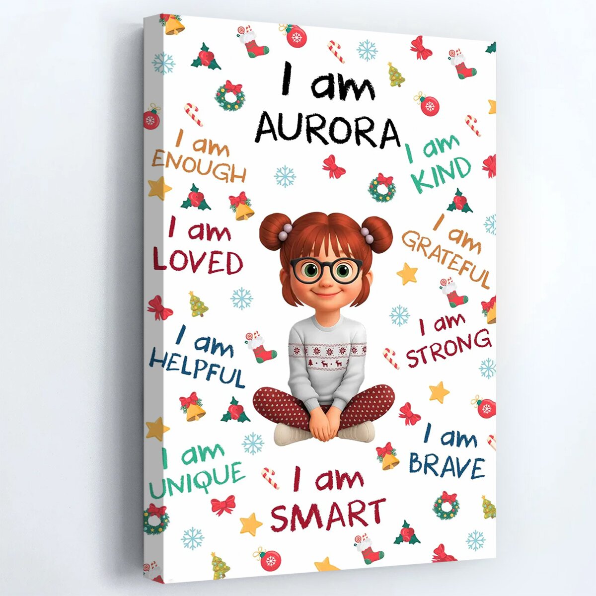 I Am Brave Loved Kind And More - Personalized Custom Empowering Girls Poster / Canvas