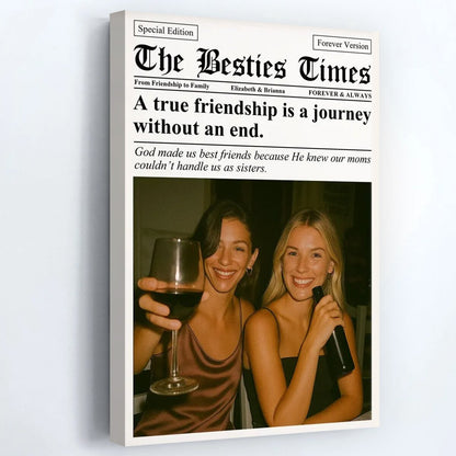 Newspaper The BFF Times - Personalized Custom Best Friend Photo Poster / Canvas