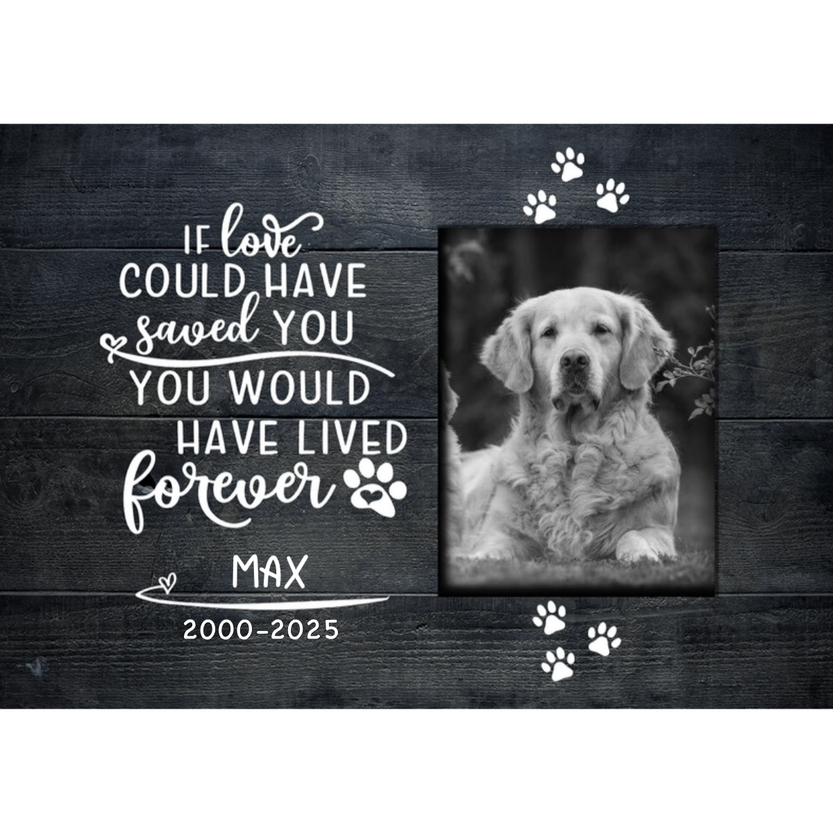 If Love Could Have Saved You - Personalized Custom Dog Photo Memorial Canvas / Poster