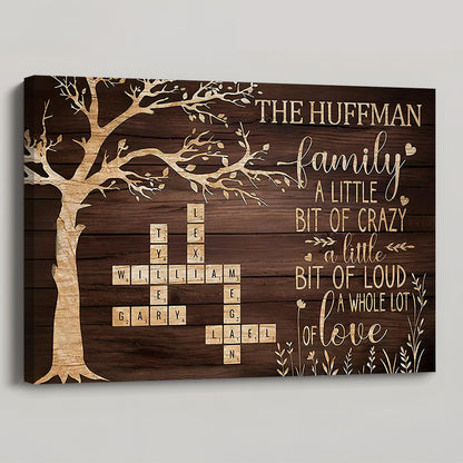Personalized Family Name Crossword Canvas / Poster - Custom Home Wall Art Decor