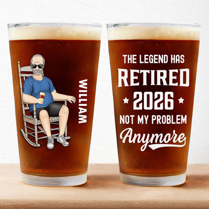The Legend Has Retired - Personalized Beer Glass