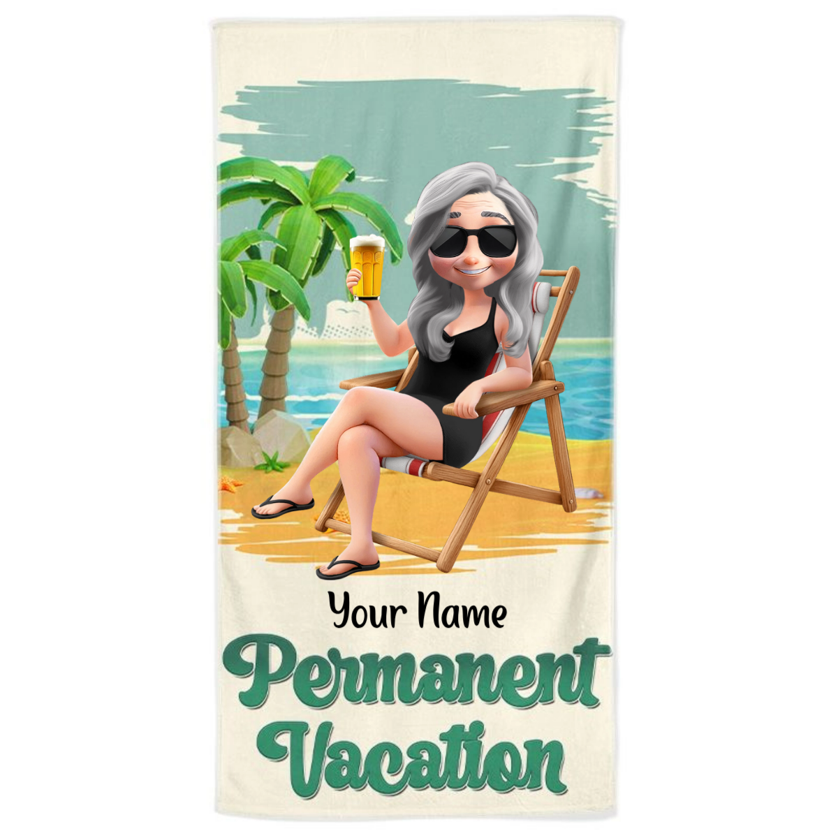Retirement Plan Permanent Vacation - Personalized Beach Towel