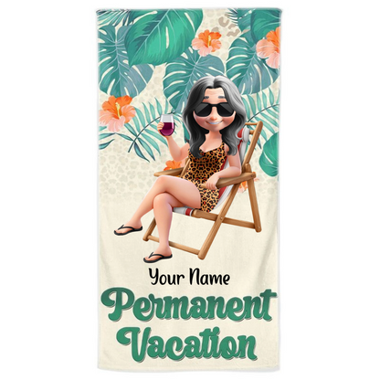 Retirement Plan Permanent Vacation - Personalized Beach Towel