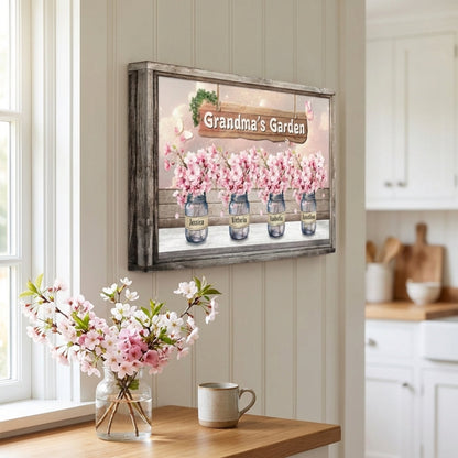 Grandma's Garden - Personalized Custom Of Cherry Blossom Pot Canvas / Poster