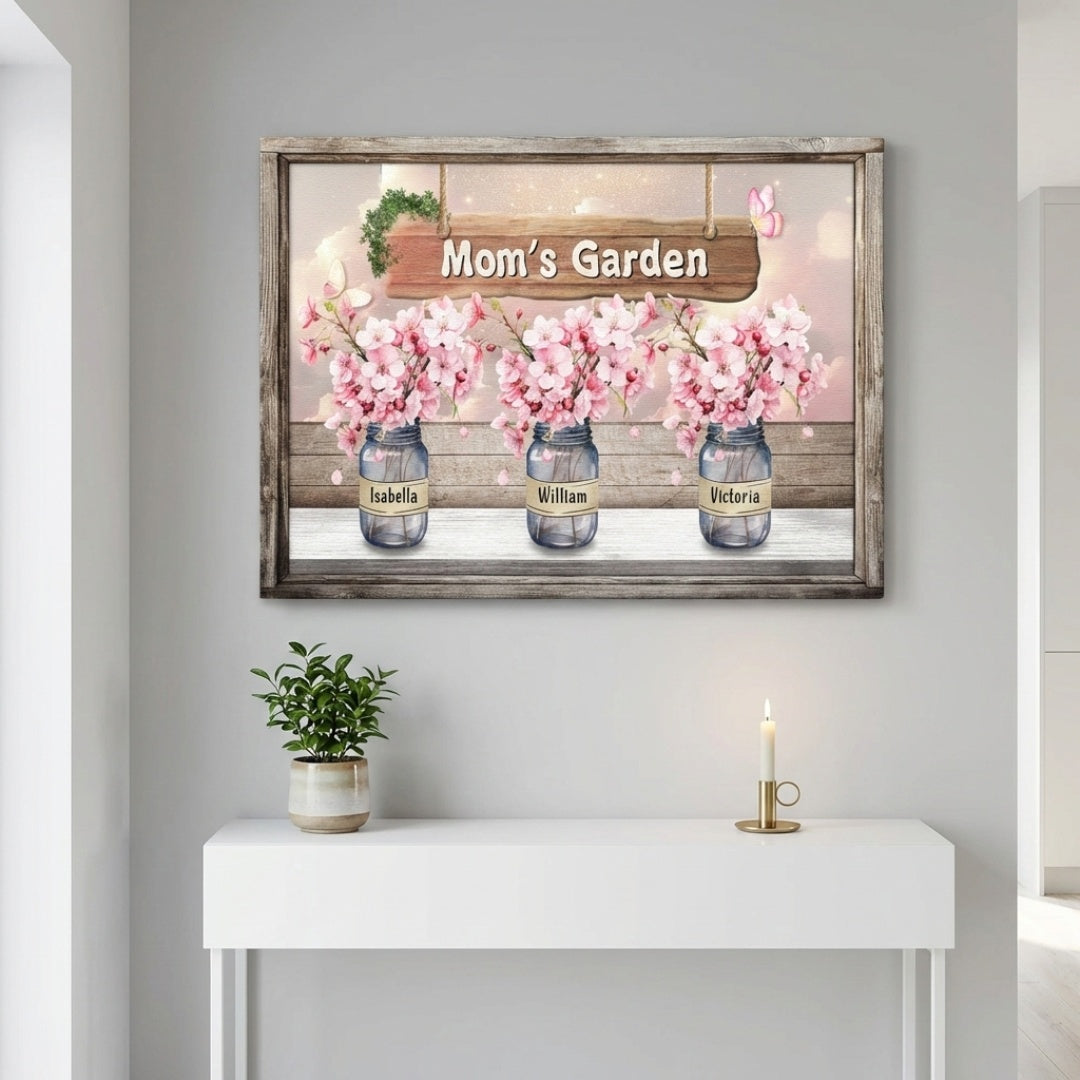 Grandma's Garden - Personalized Custom Of Cherry Blossom Pot Canvas / Poster