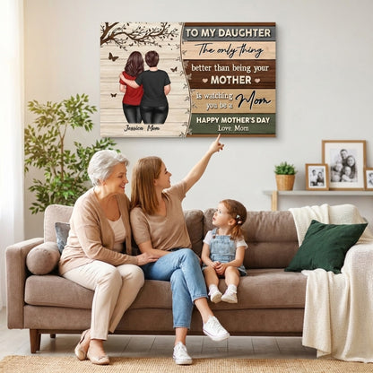 To My Daughter From Mom Happy Mother's Day - Personalized Colorful Pallets Texture Poster / Canvas