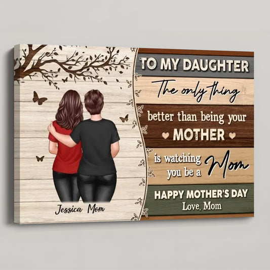 To My Daughter From Mom Happy Mother's Day - Personalized Colorful Pallets Texture Poster / Canvas