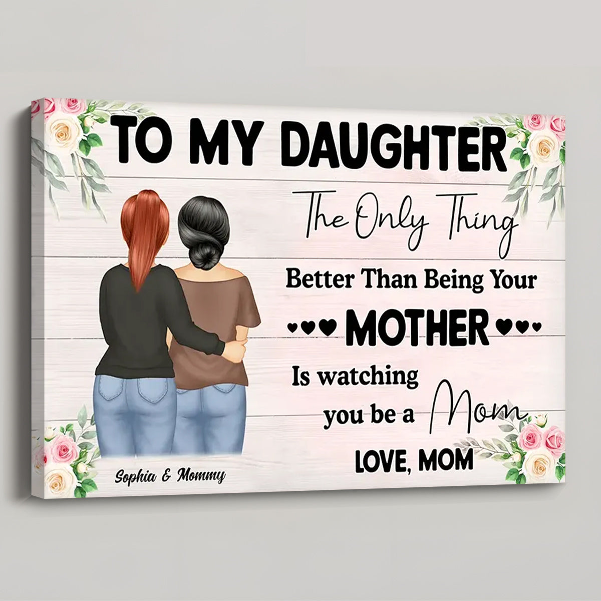 Personalized Watching You Being A Mom Poster / Canvas - Gift From Mother To Daughter