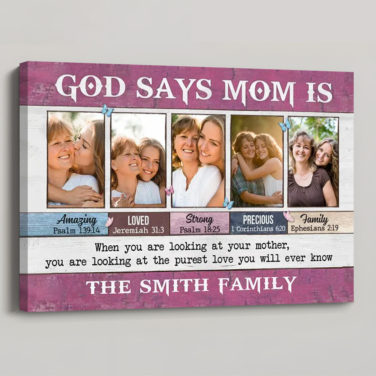 God Says Mom Is - Personalized Custom Photo Canvas / Poster