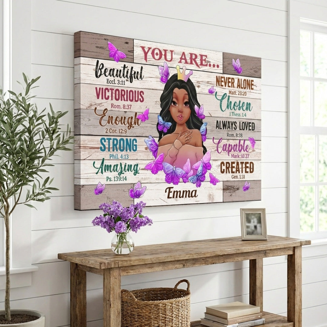 Personalized You Are Beautiful Always Loved Poster / Canvas - Custom Gift