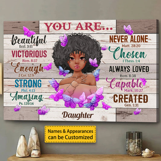 Personalized You Are Beautiful Always Loved Poster / Canvas - Custom Gift