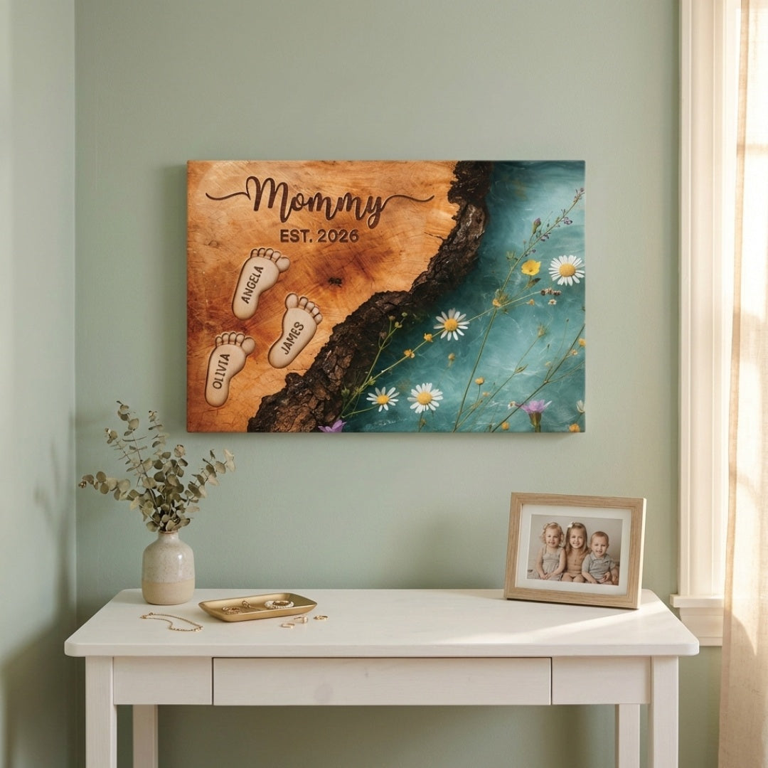 Personalized Mommy Est Canvas / Poster - Custom Gifts For Mom/Dad