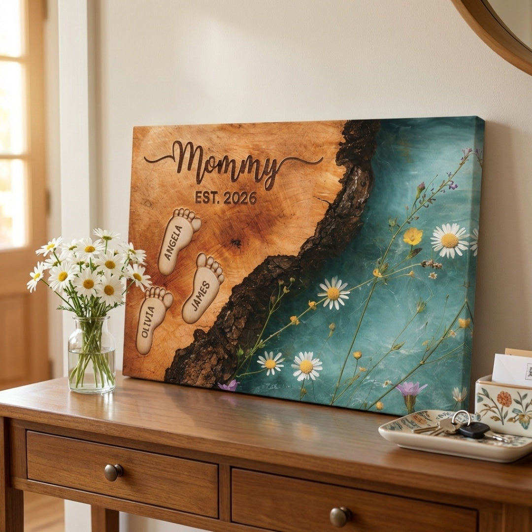 Personalized Mommy Est Canvas / Poster - Custom Gifts For Mom/Dad
