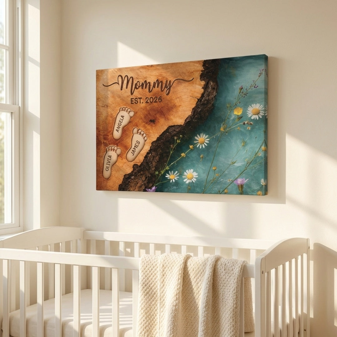 Personalized Mommy Est Canvas / Poster - Custom Gifts For Mom/Dad