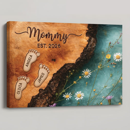 Personalized Mommy Est Canvas / Poster - Custom Gifts For Mom/Dad