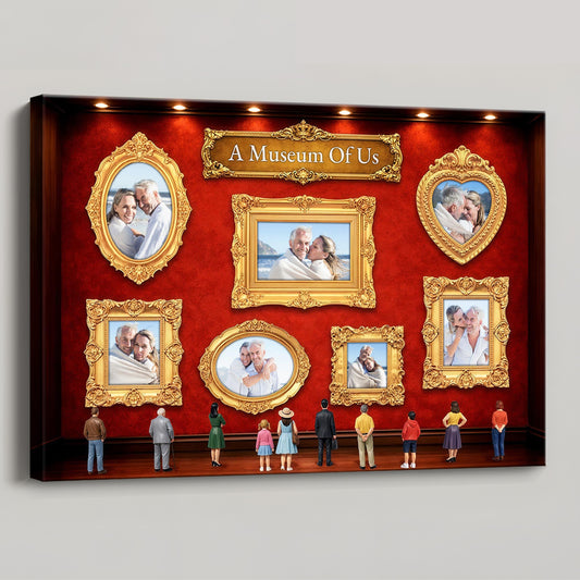 A Museum Of Us Gold Vintage Photo Frames Gallery - Personalized Custom Photo Poster / Canvas