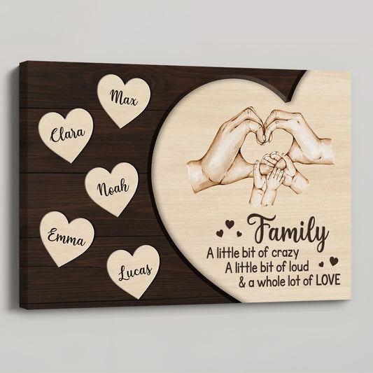 Personalised Family a Little Bit of Crazy Canvas / Poster - Custom Gift For Mum/Dad