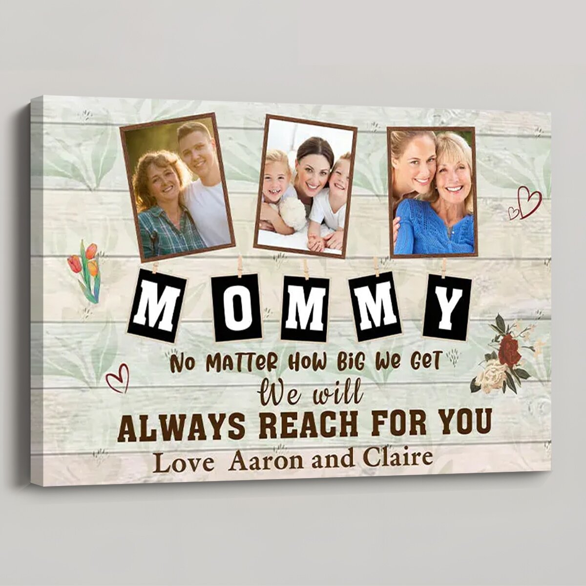 Personalized Custom Photo We Will Always Reach For You Canvas / Poster - Gift For Mother