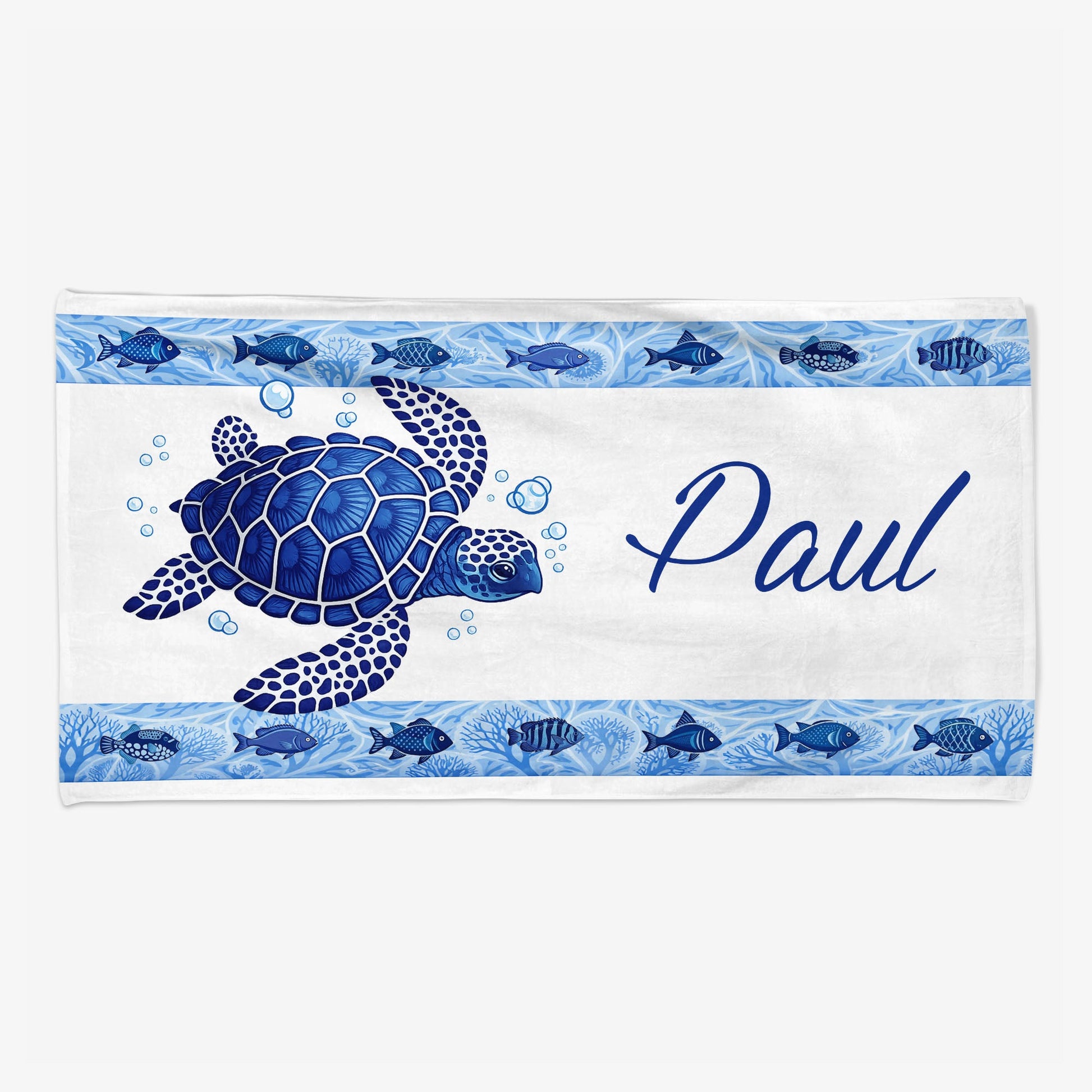Personalised Sea Turtle Beach Towel - Custom Summer Gift