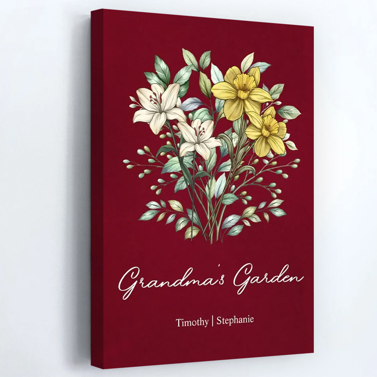 Personalized A Bunch Of Flowers Poster / Canvas - Gift For Grandma And Mom