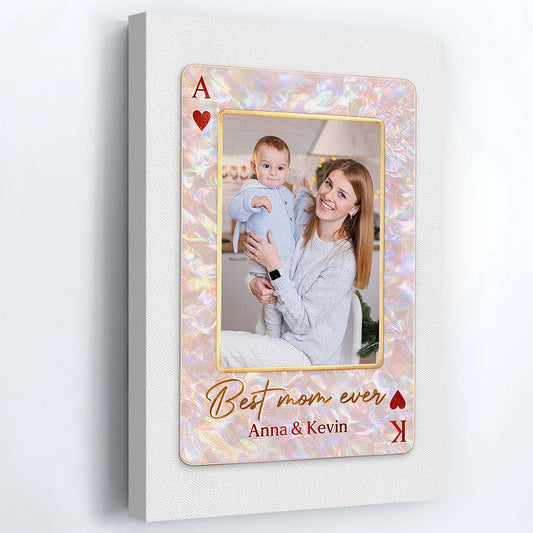 Personalized Custom Playing Card Photo Canvas / Poster - Gifts For Mom/Dad