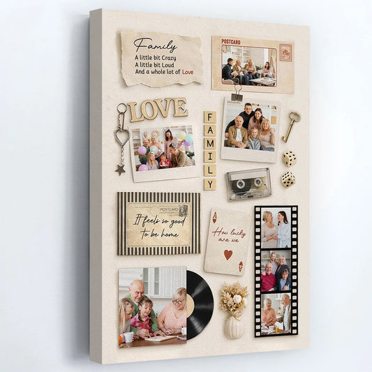 Vintage Photo Canvas Print for Family - Personalized Gifts for Parents