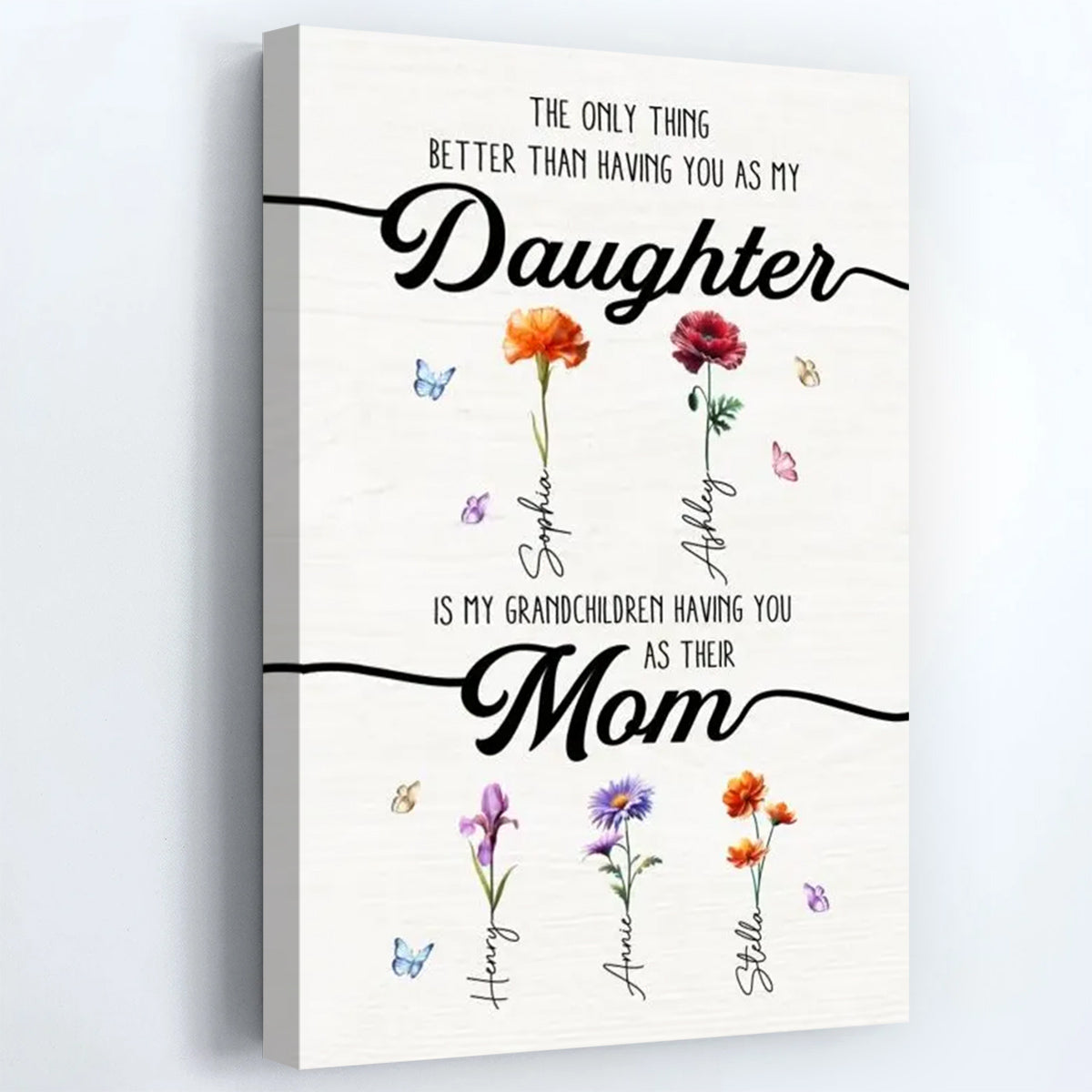 “The Only Thing Better Than Having You As My Daughter” - Personalized Birth Month Flowers Poster / Canvas