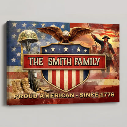 Personalized Family Name Canvas / Poster - Proud American Wall Art