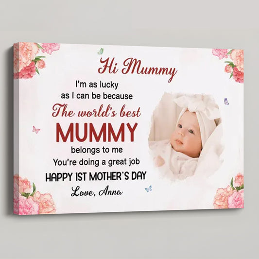 Personalized Happy 1st Mother’s Day Canvas / Poster - Custom Photo Gift from Baby