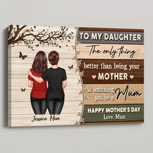 To My Daughter From Mum Happy Mother's Day - Personalised Vintage Poster / Canvas