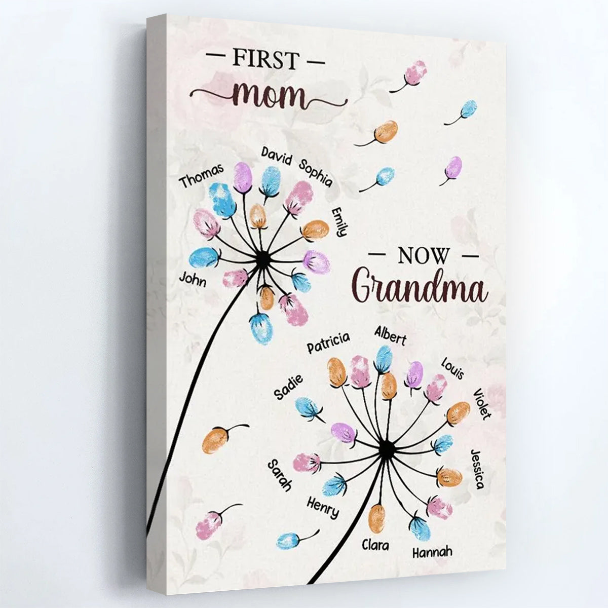 Grandma’s Dandelion Flower Poster / Canvas - Personalized Custom Gift from Grandkids