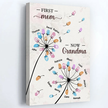 Grandma’s Dandelion Flower Poster / Canvas - Personalized Custom Gift from Grandkids