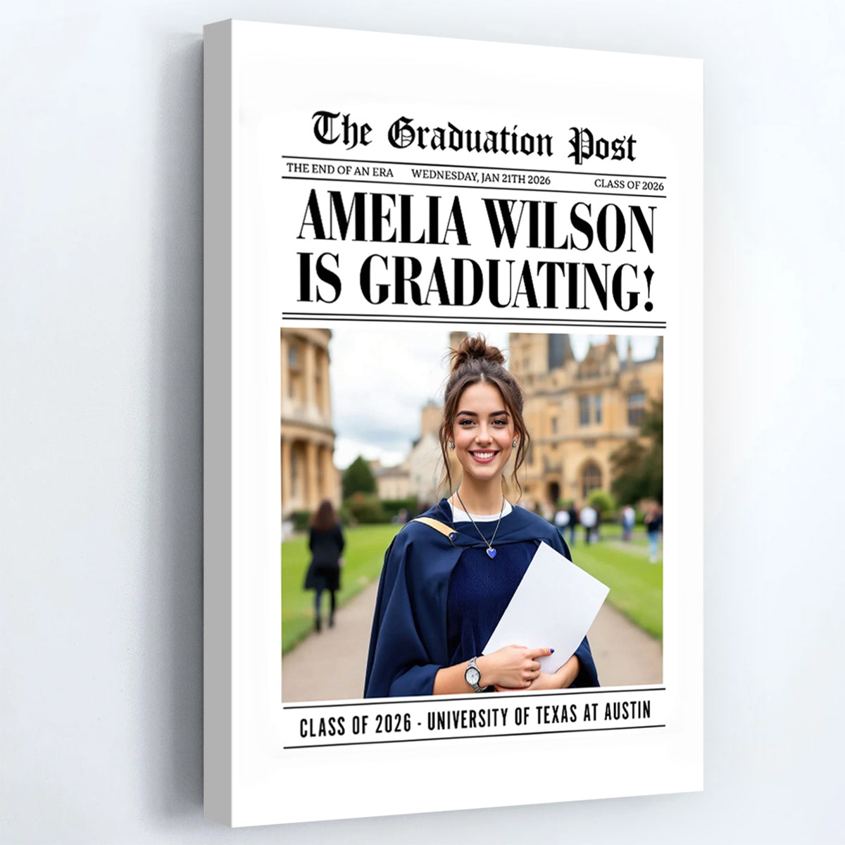 “Class of 2026” Personalized Poster / Canvas - Custom Photo Graduation Gift