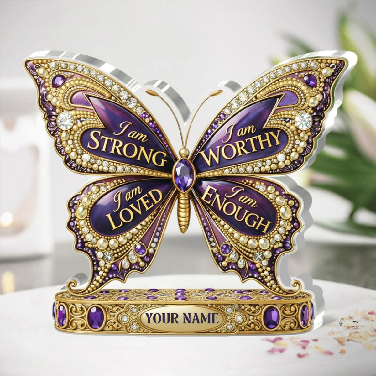 I Am Strong - Personalized Custom Shaped Acrylic Plaque