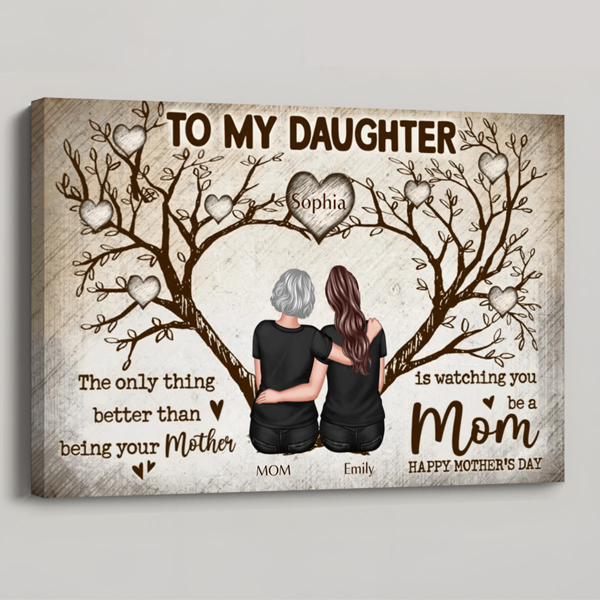 To My Daughter Happy Mother's Day - Personalized Canvas / Poster