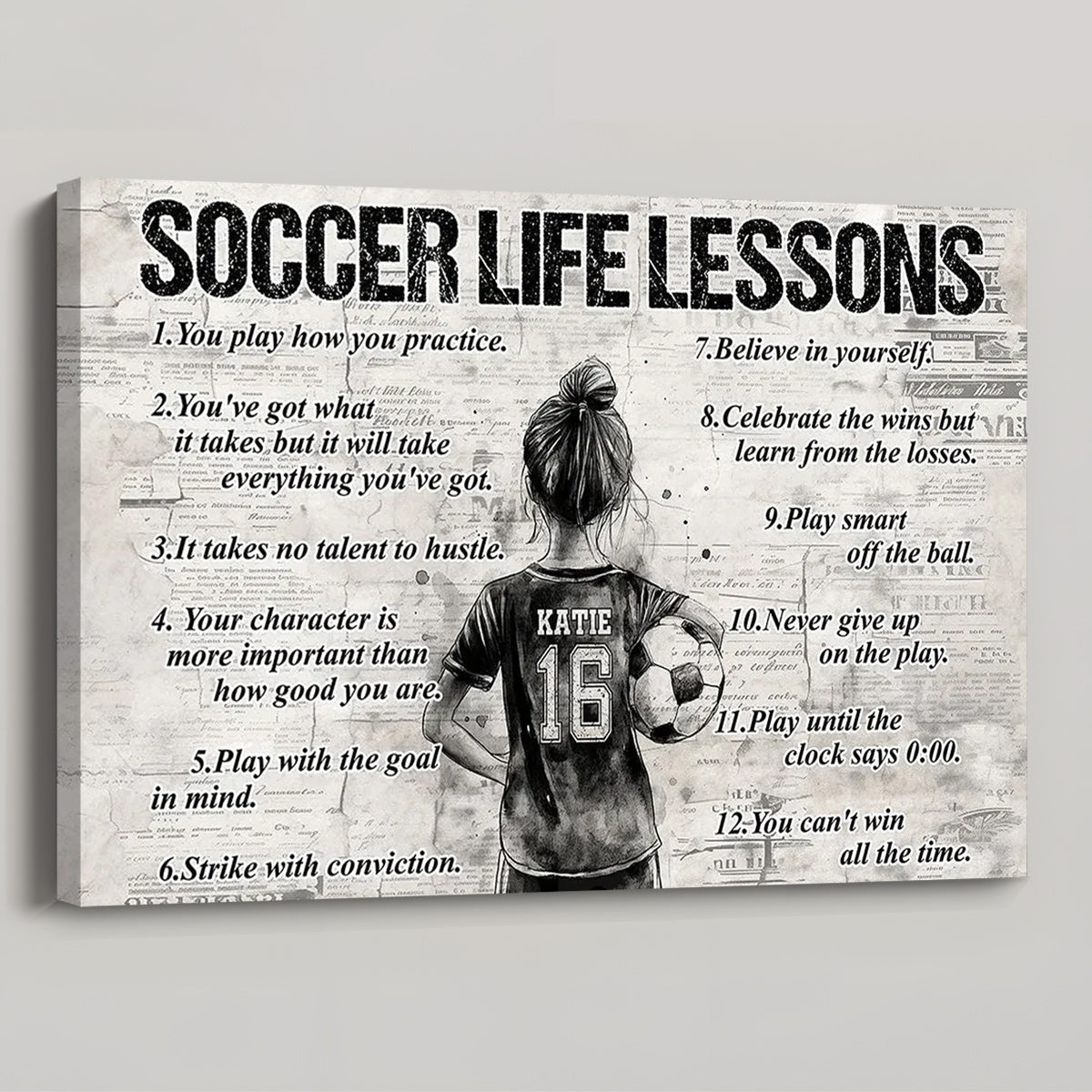 Personalized Soccer Poster For Kids - Custom Name Gift for Young Fans