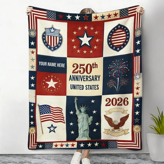 USA 250th Anniversary - Personalized Custom Patriot Blanket