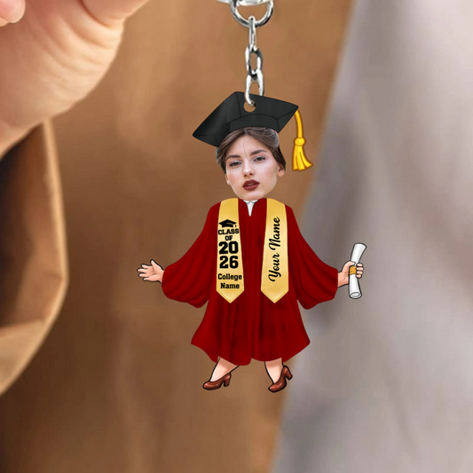 Custom Photo Graduation Gift - Personalized Acrylic Keychain