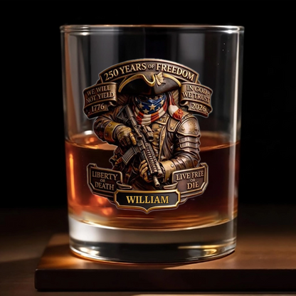 Personalized Whiskey Glass - 250 Years of Freedom
