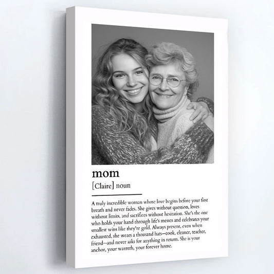 Personalized Custom Photo Mom Definition Poster / Canvas - Mother's Day Gift For Mom