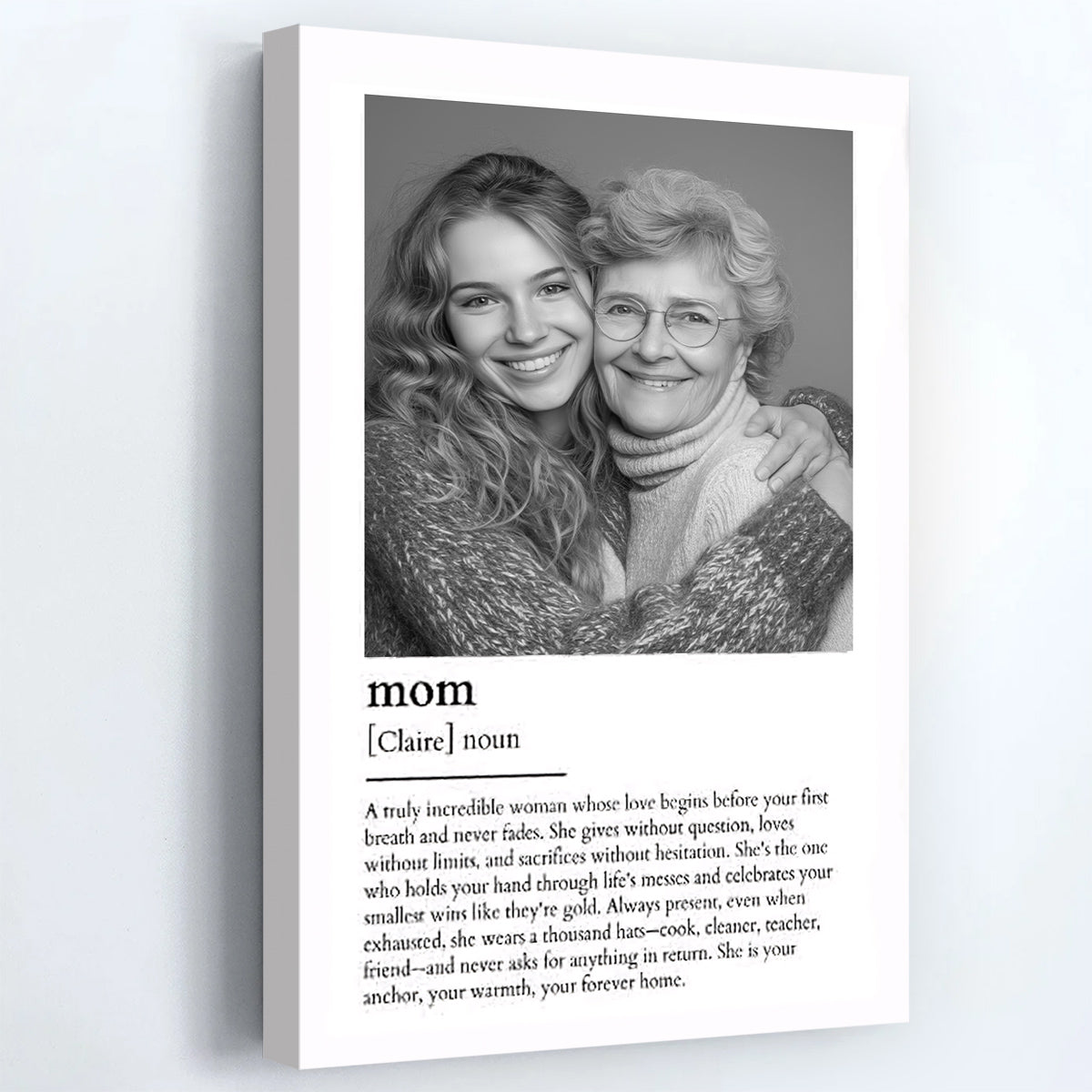Personalized Custom Photo Mom Definition Poster / Canvas - Mother's Day Gift For Mom