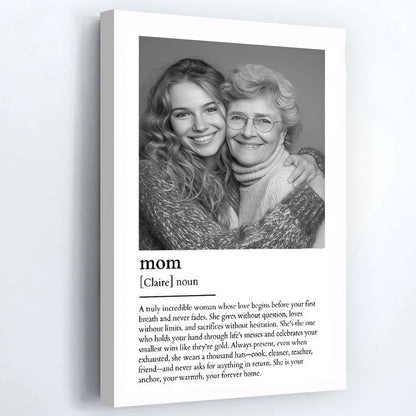 Personalized Custom Photo Mom Definition Poster / Canvas - Mother's Day Gift For Mom