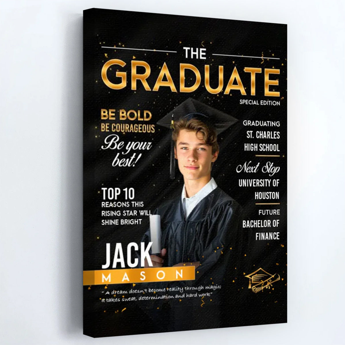 Graduation Magazine Cover - Personalized Canvas / Poster
