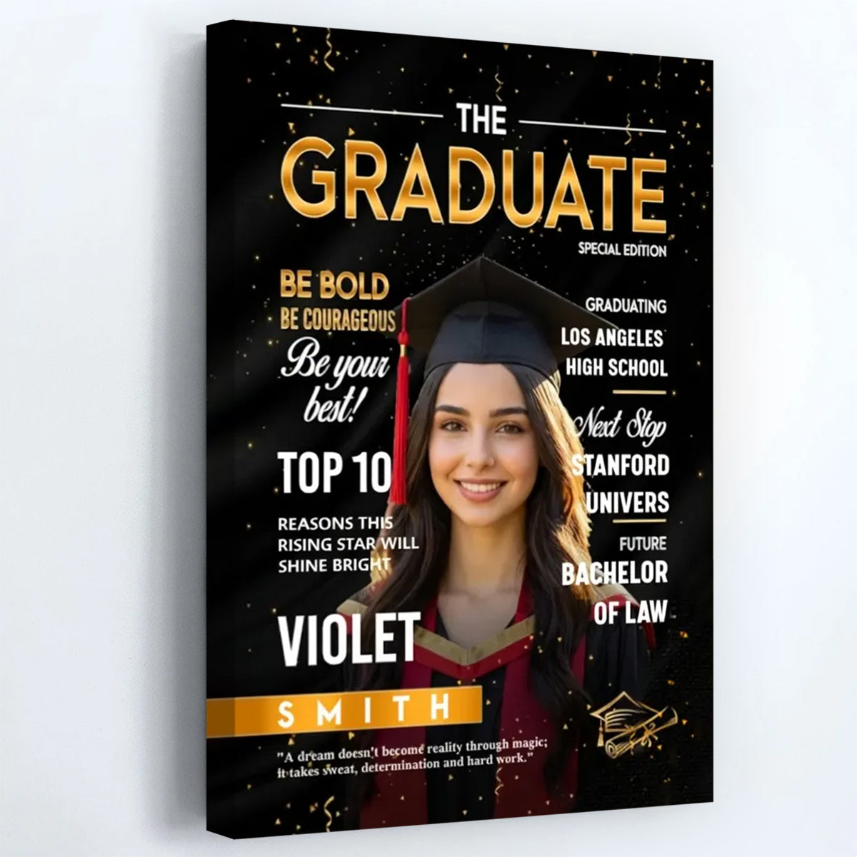 Personalized Graduation Photo Magazine Cover Poster / Canvas - Graduate Season Gift For Class of 2026
