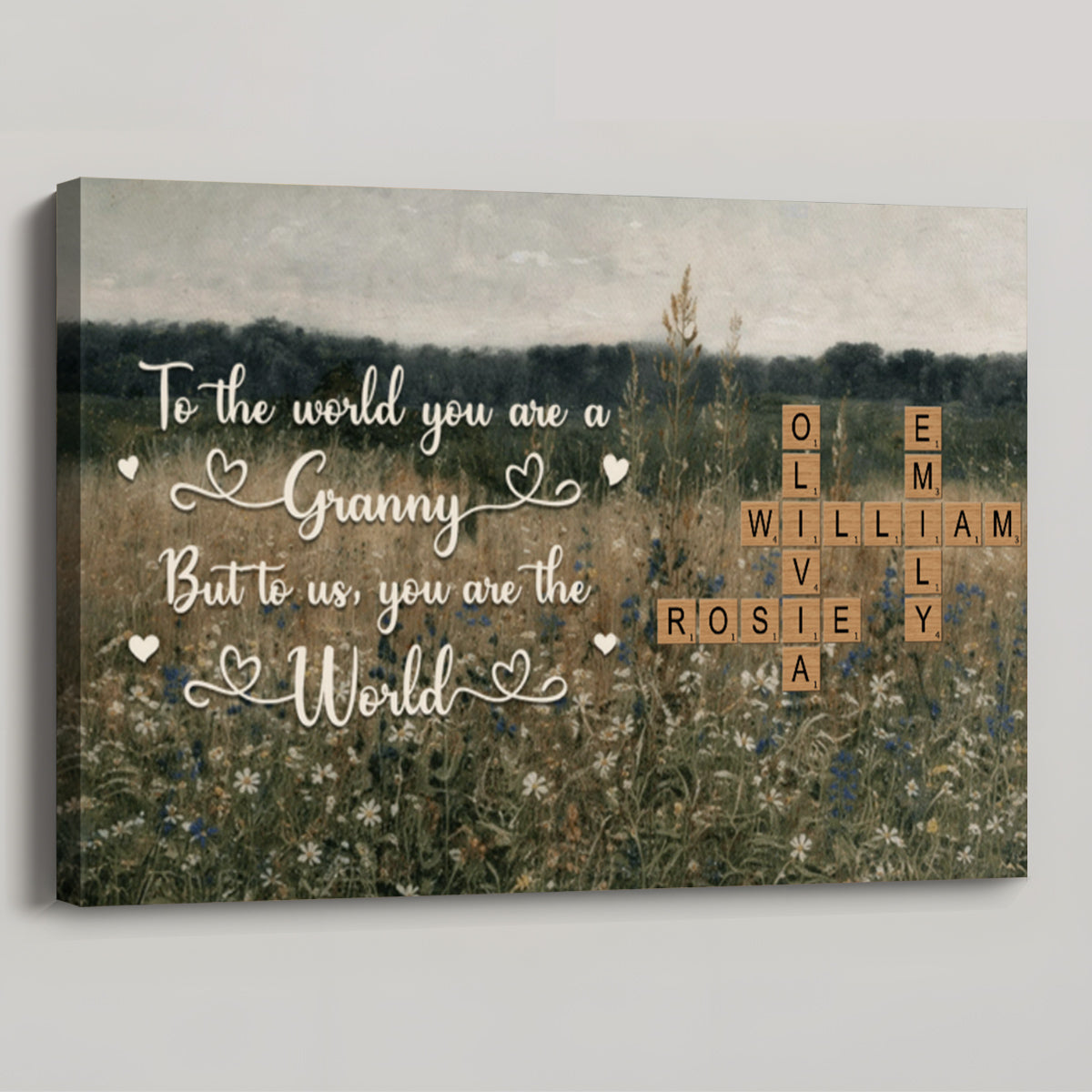 Personalised Crossword Canvas / Poster - Custom Wall Art for Mum & Grandma