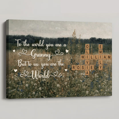 Personalised Crossword Canvas / Poster - Custom Wall Art for Mum & Grandma