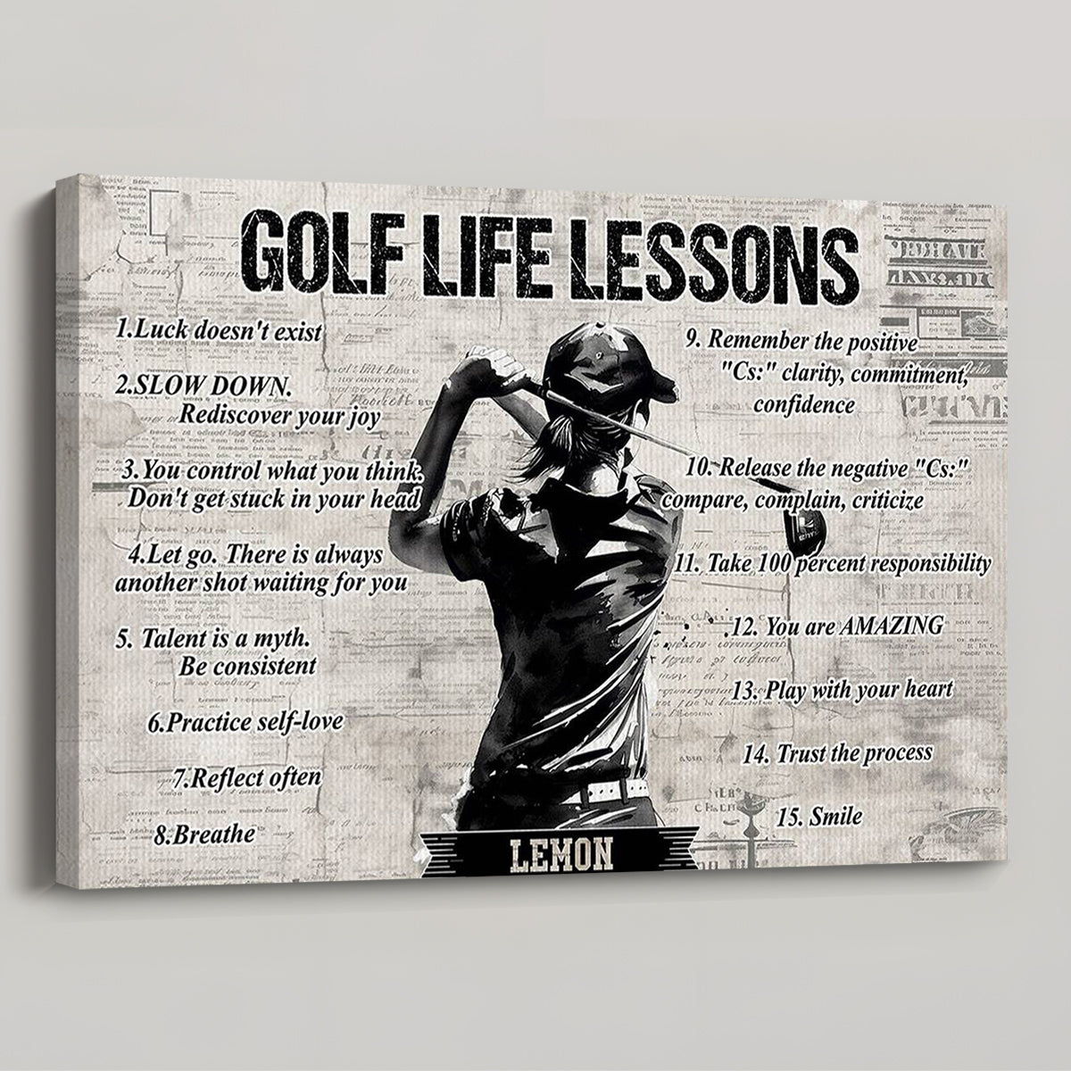 Personalized Golf Life Lessons Poster / Canvas - Custom Gift For Golf Lovers