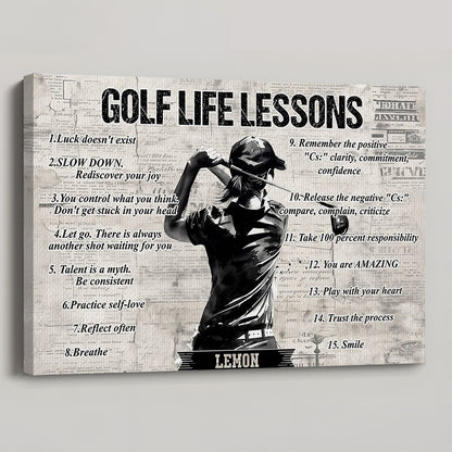 Personalized Golf Life Lessons Poster / Canvas - Custom Gift For Golf Lovers